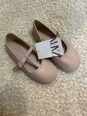 Zara Girls Blush T‑Strap Mary Janes